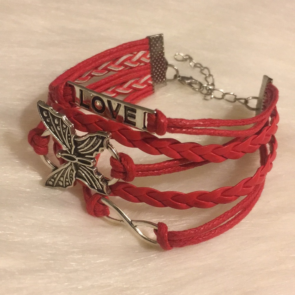 Multilayered Leather Charm Bracelet